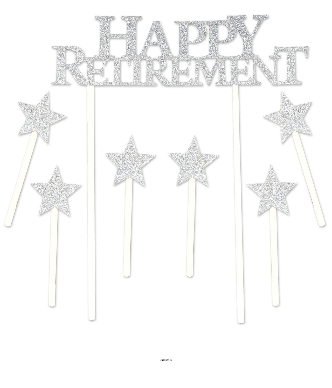 12 Pack Bulk Happy Retirement Party Cake Topper