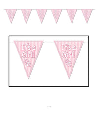 12 Pack Bulk It's A Girl! Pennant Banner