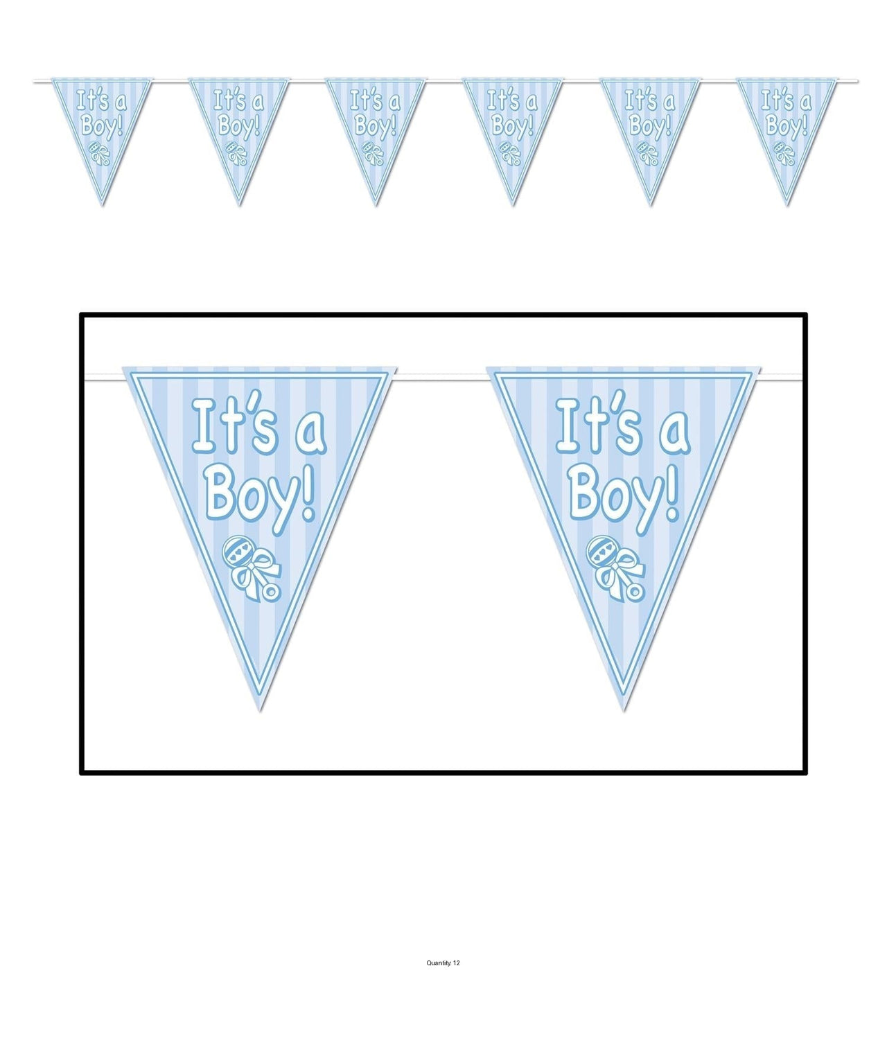 12 Pack Bulk It's A Boy! Pennant Banner