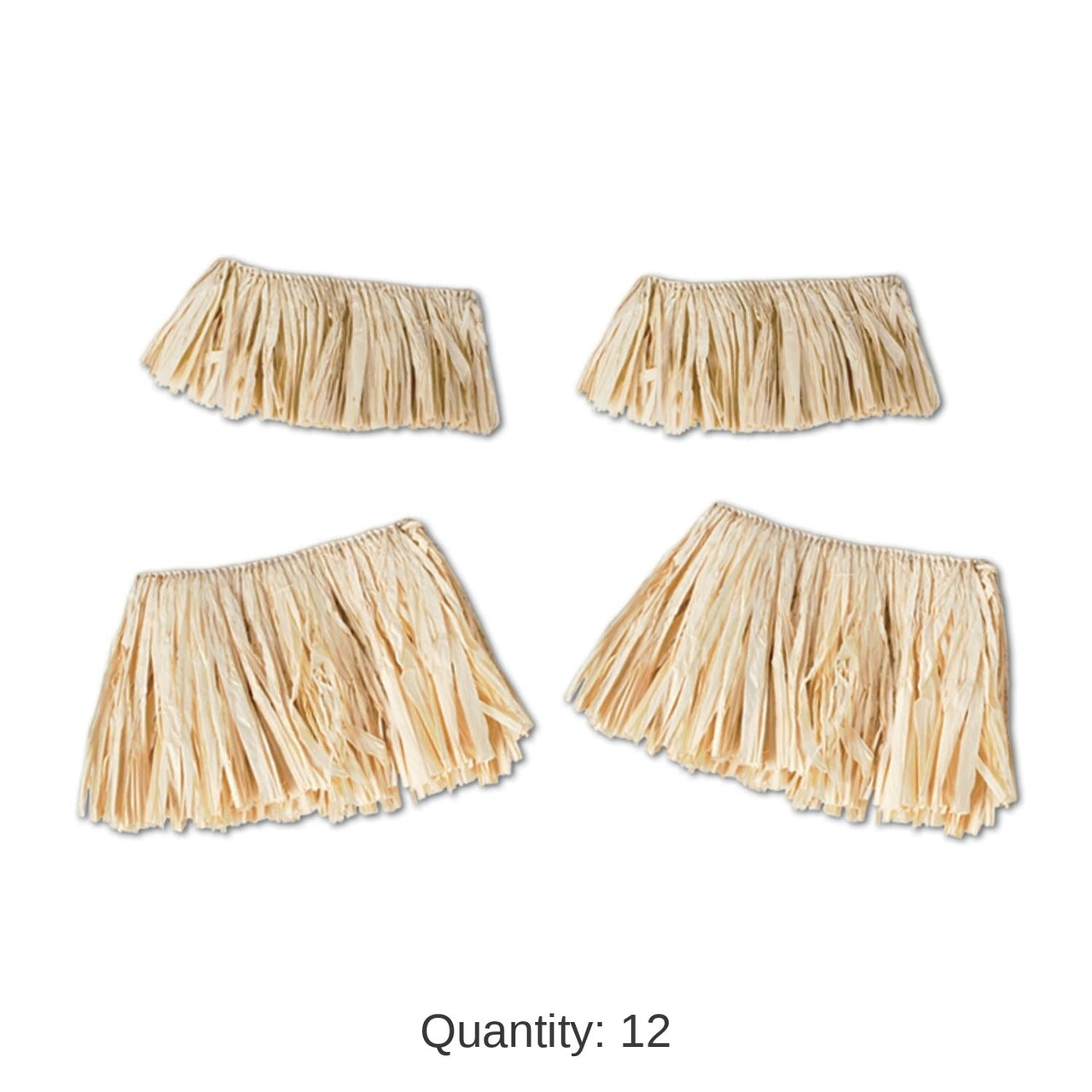 12 Pack Bulk Luau Party Raffia Arm/Leg Ties