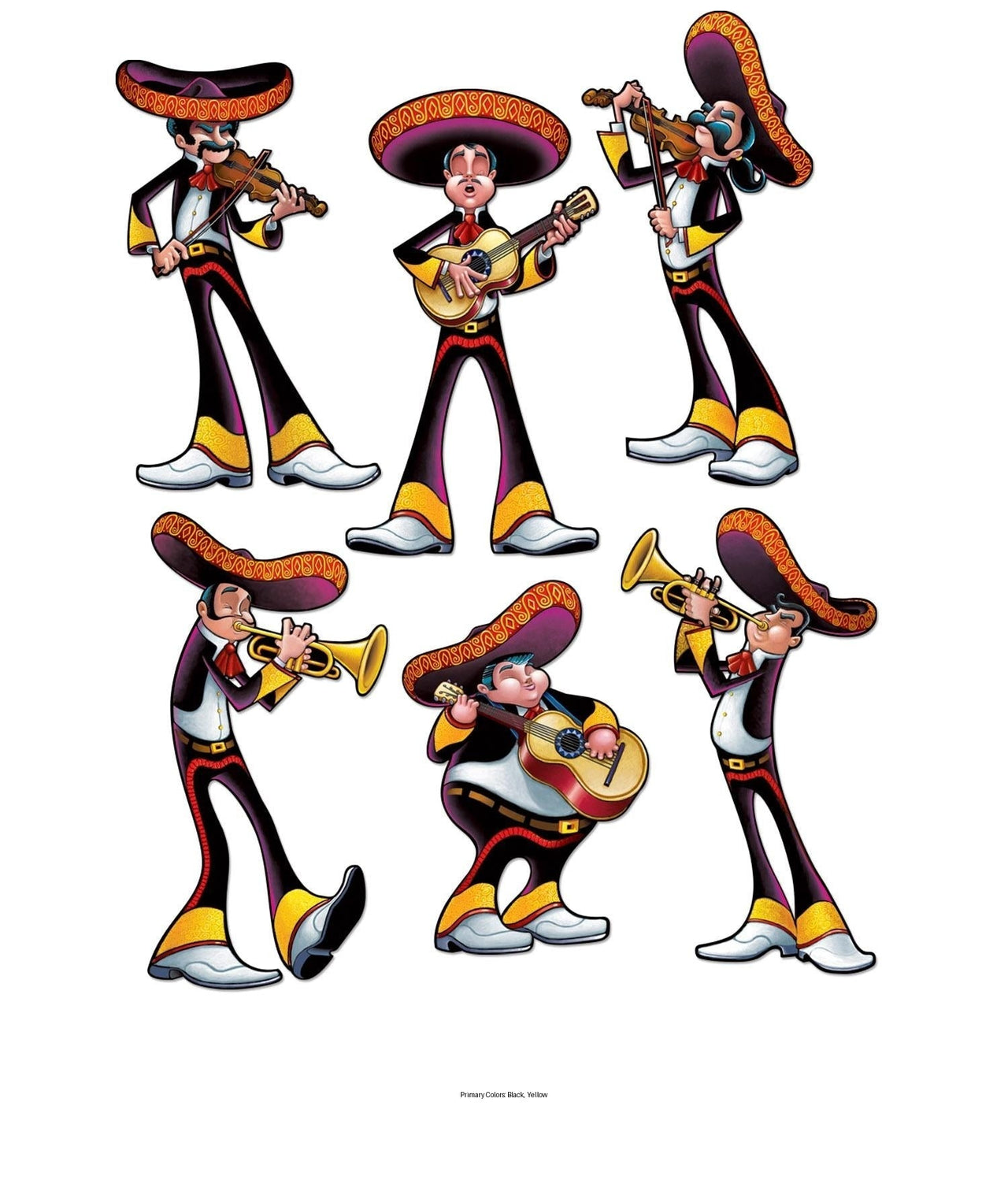 72 Pack Bulk Fiesta Cutouts - prtd 2 sides