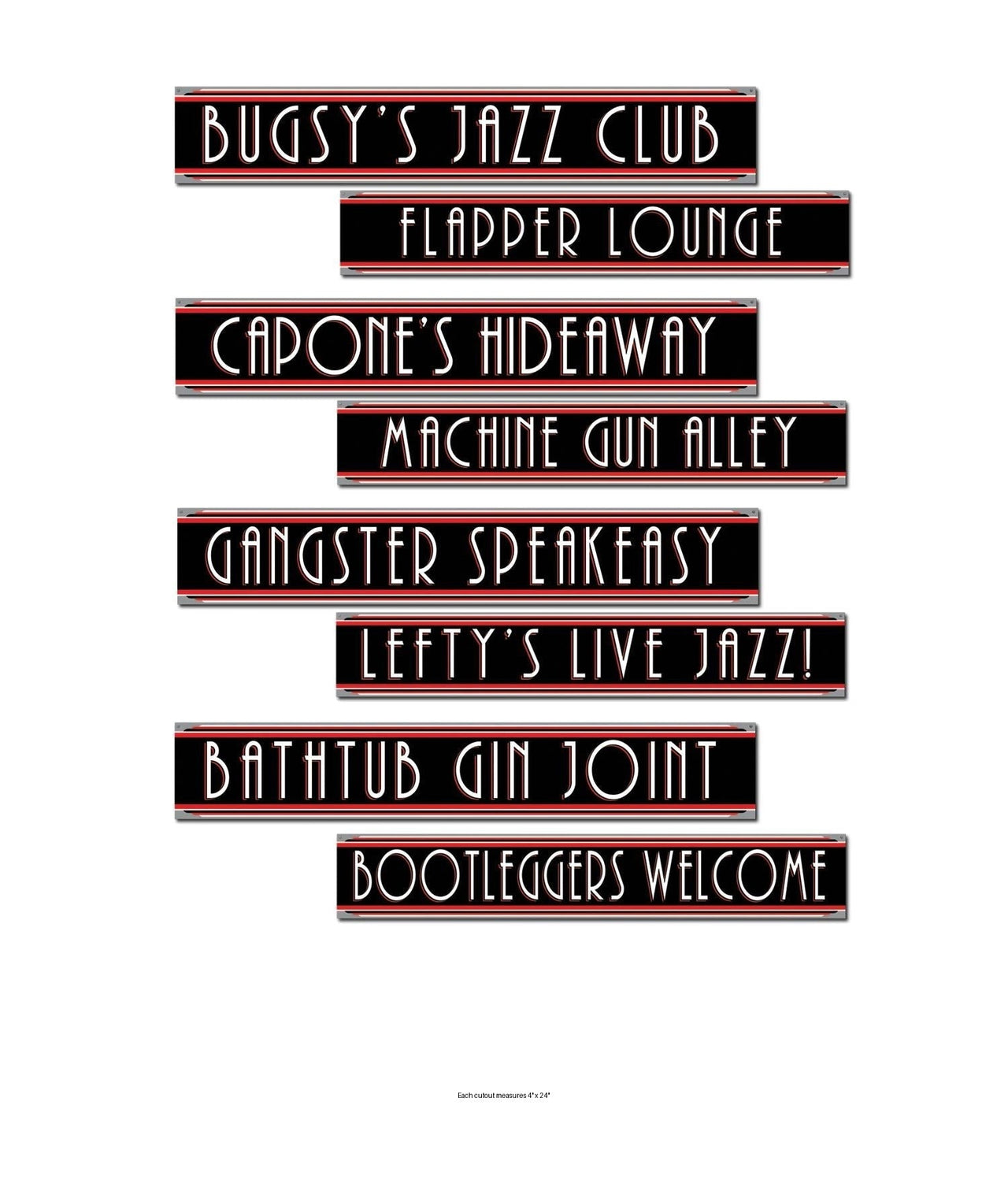 48 Pack Bulk Gangster Street Sign Party Cutouts