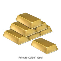72 Pack Bulk Plastic Gold Bar Decorations