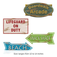 48 Pack Bulk Luau Party Beach Sign Cutouts