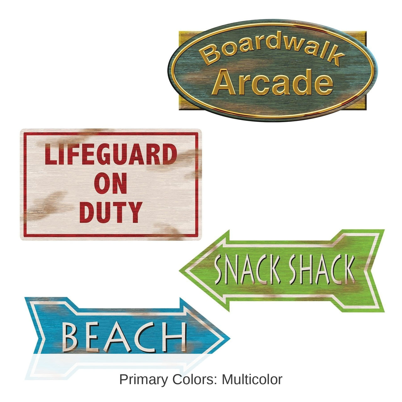 48 Pack Bulk Luau Party Beach Sign Cutouts