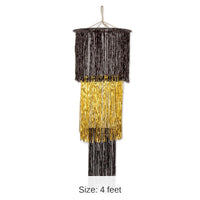 6 Pack Bulk 3-Tier (1-Ply) Shimmering Party Chandelier - black/gold