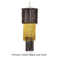6 Pack Bulk 3-Tier (1-Ply) Shimmering Party Chandelier - black/gold