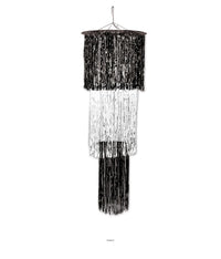 6 Pack Bulk New Year's Eve 3-Tier (1-Ply) Shimmering Chandelier - black/white