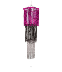 6 Pack Bulk 3-Tier (1-Ply) Shimmering Chandelier - cerise - black - silver