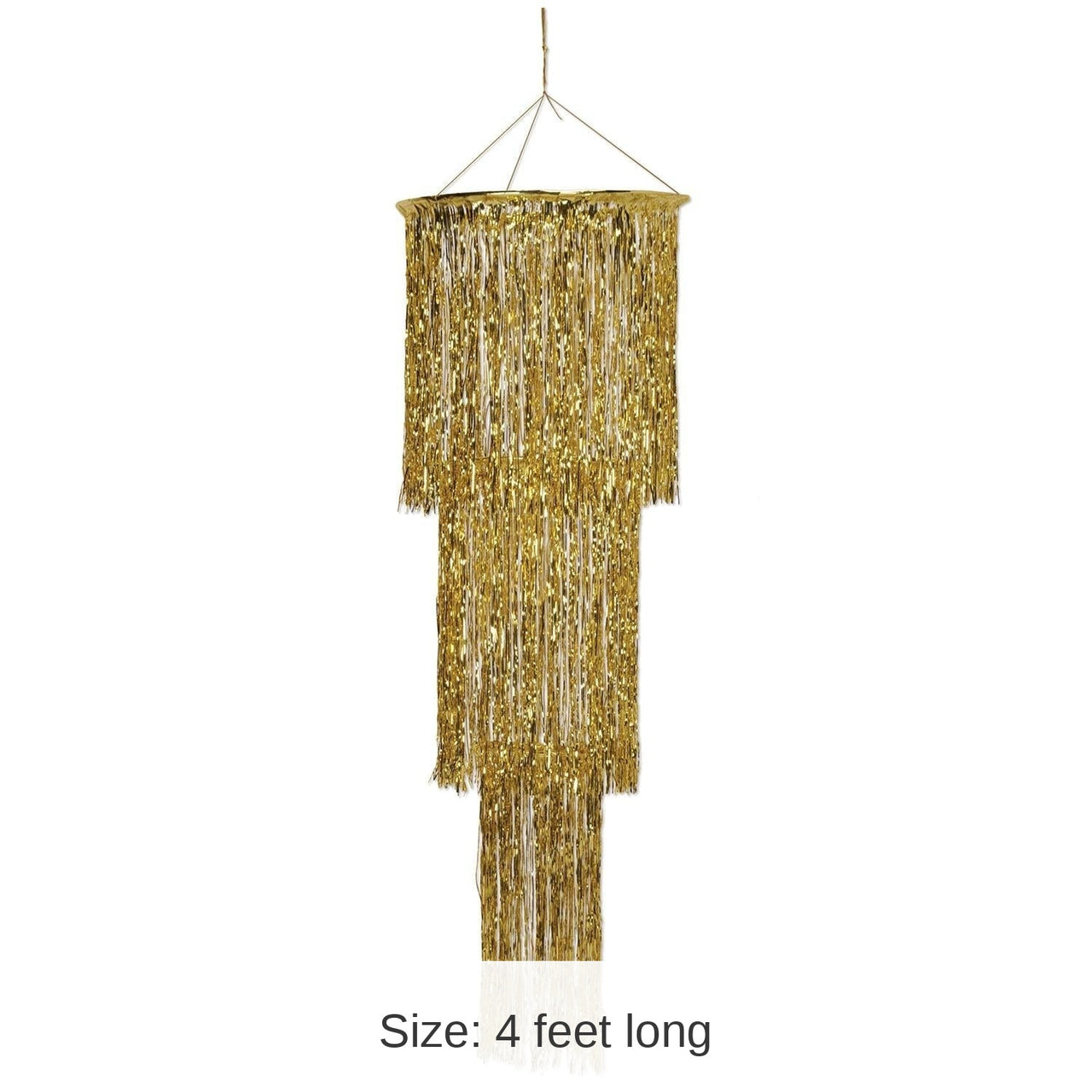 6 Pack Bulk 3-Tier (1-Ply) Shimmering Party Chandelier - gold