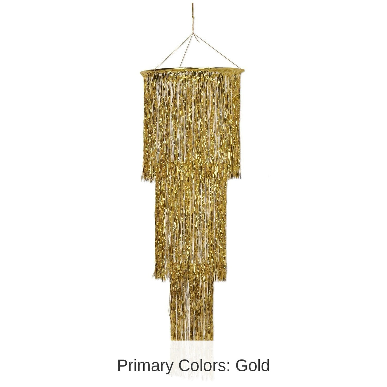 6 Pack Bulk 3-Tier (1-Ply) Shimmering Party Chandelier - gold