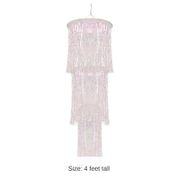 6 Pack Bulk 3-Tier (1-Ply) Shimmering Chandelier Wedding Decoration - opalescent