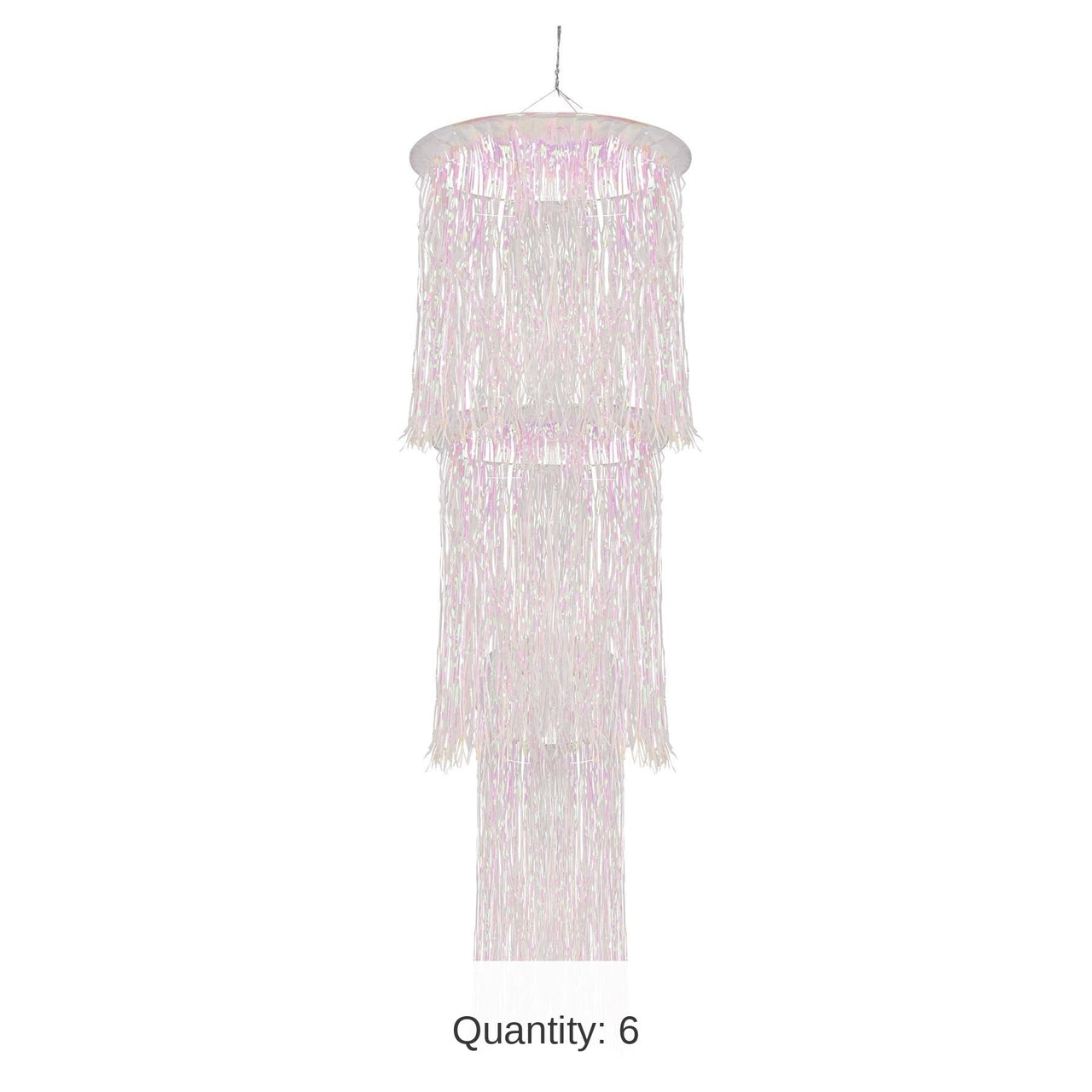 6 Pack Bulk 3-Tier (1-Ply) Shimmering Chandelier Wedding Decoration - opalescent