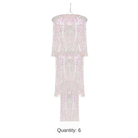 6 Pack Bulk 3-Tier (1-Ply) Shimmering Chandelier Wedding Decoration - opalescent