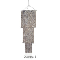 6 Pack Bulk 3-Tier (1-Ply)Shimmering Party Chandelier - silver