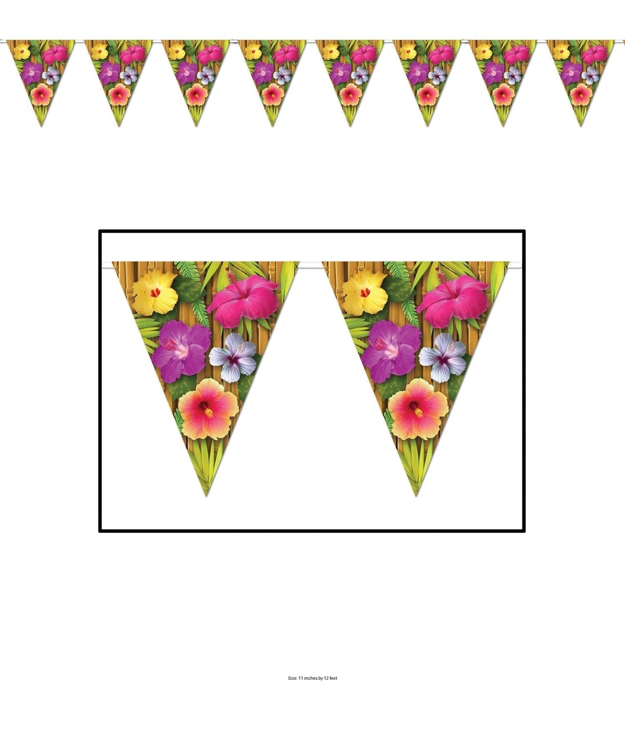 12 Pack Bulk Luau Pennant Banner