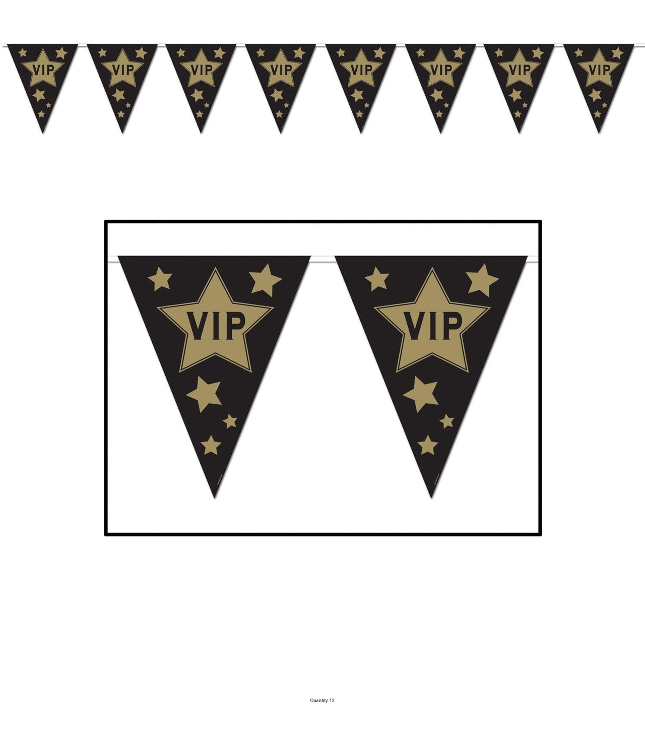 12 Pack Bulk VIP Party Pennant Banner