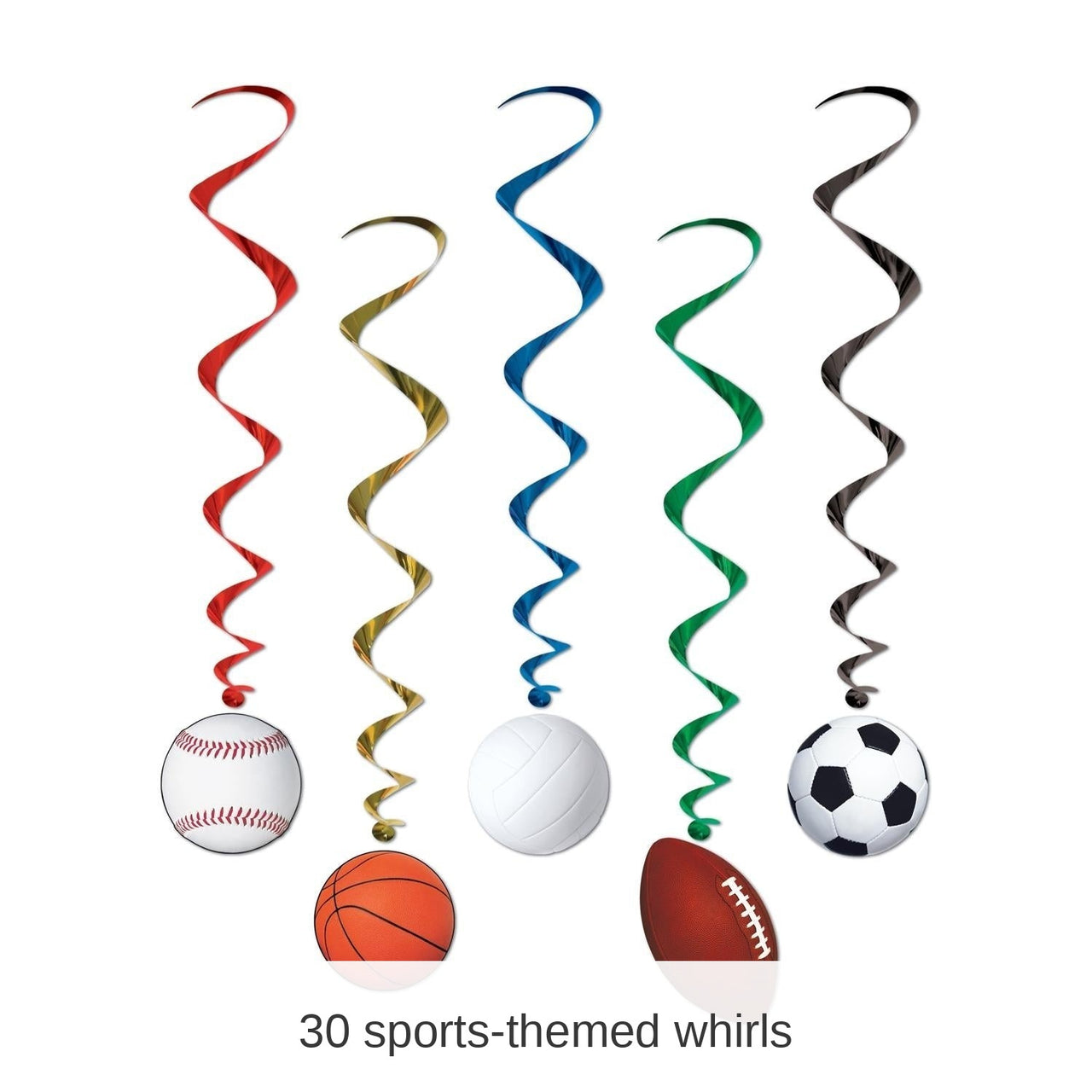 30 Piece Bulk Sports Party Whirls