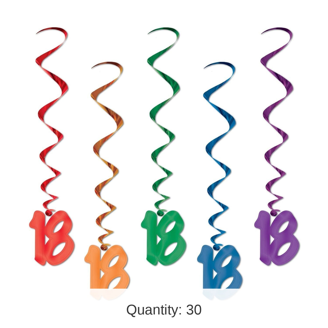 30 Piece Bulk 18th Birthday Party Whirls