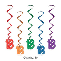 30 Piece Bulk 18th Birthday Party Whirls