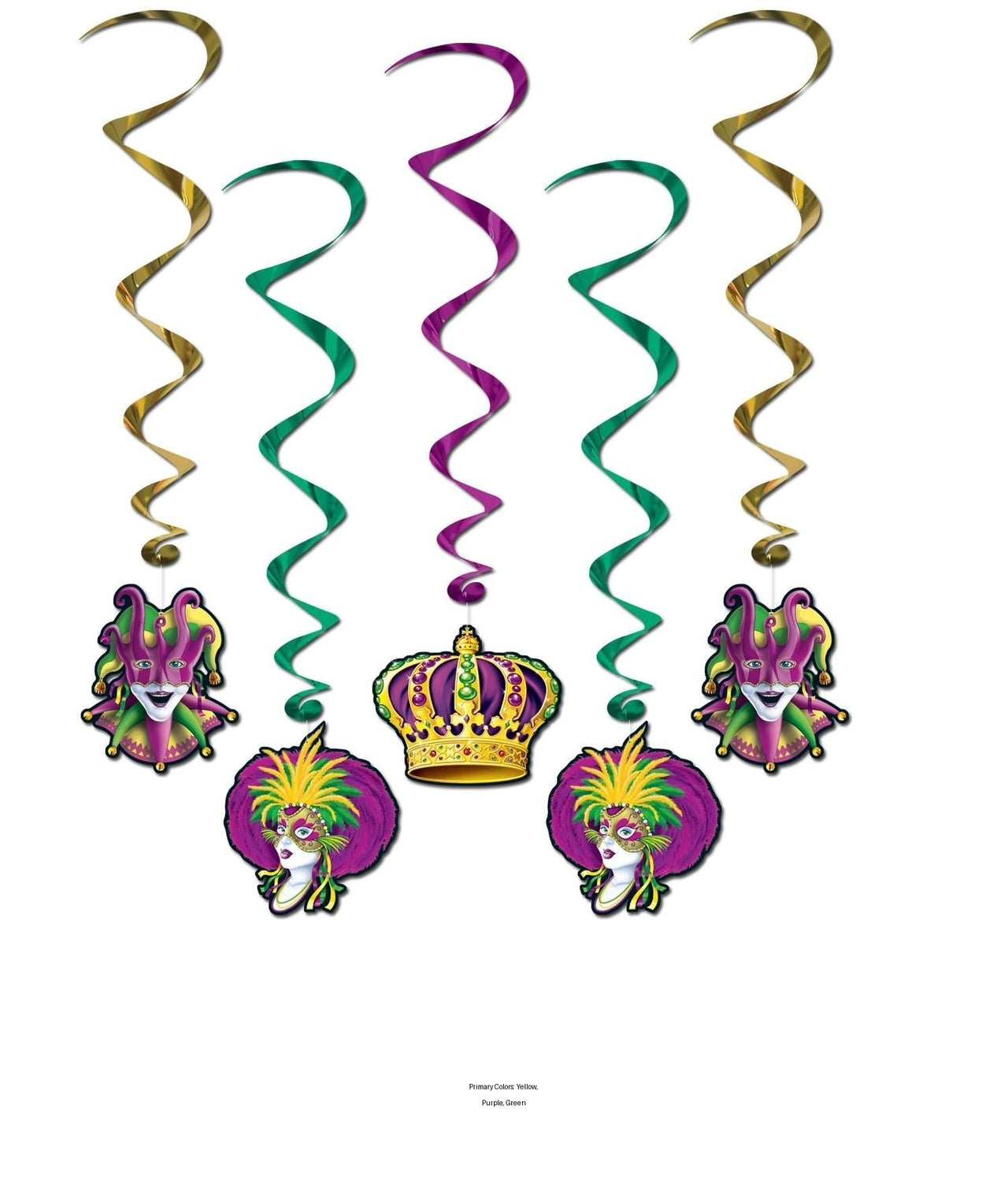 30 Piece Bulk Mardi Gras Whirls