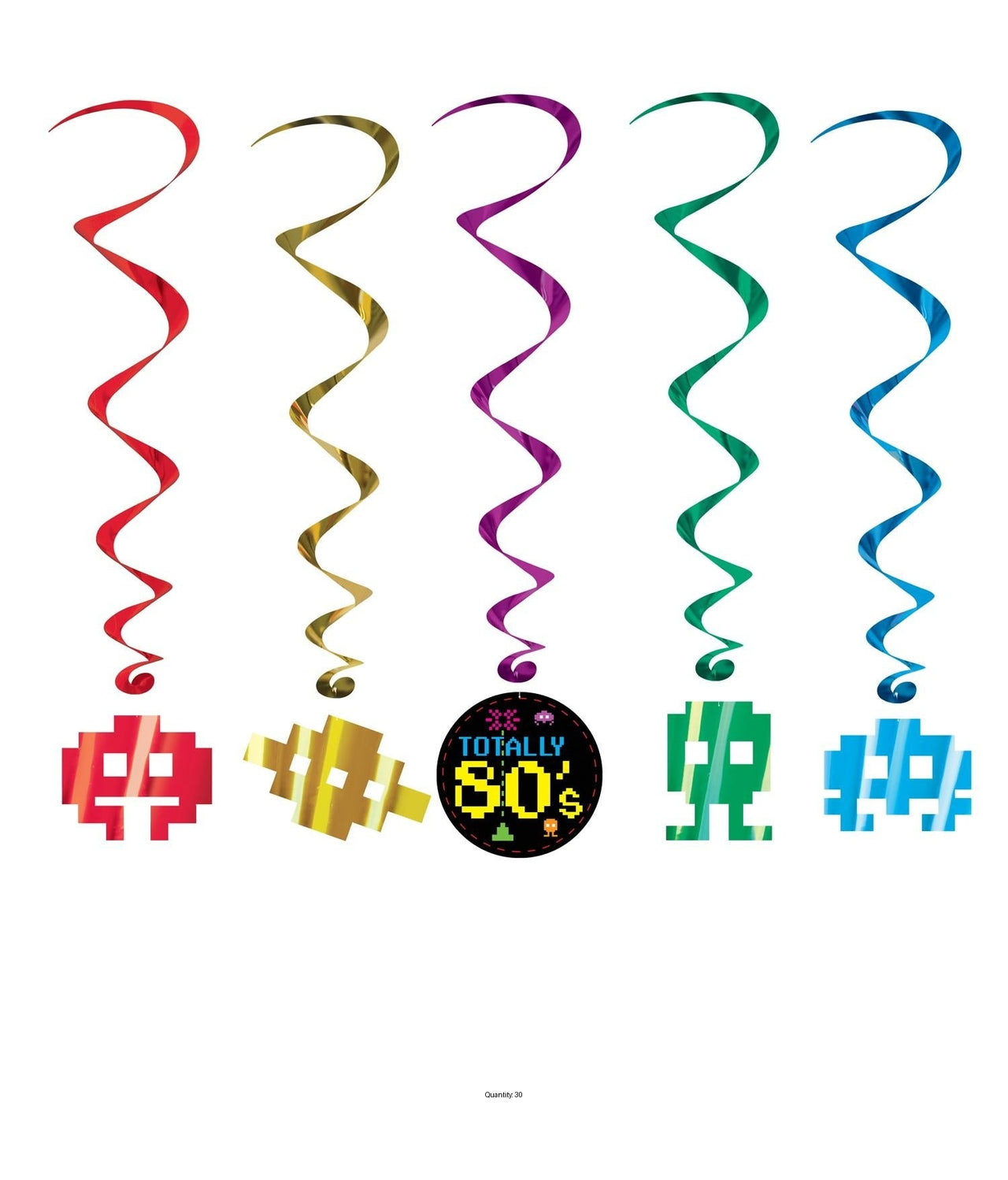 30 Piece Bulk 80's Party Whirls