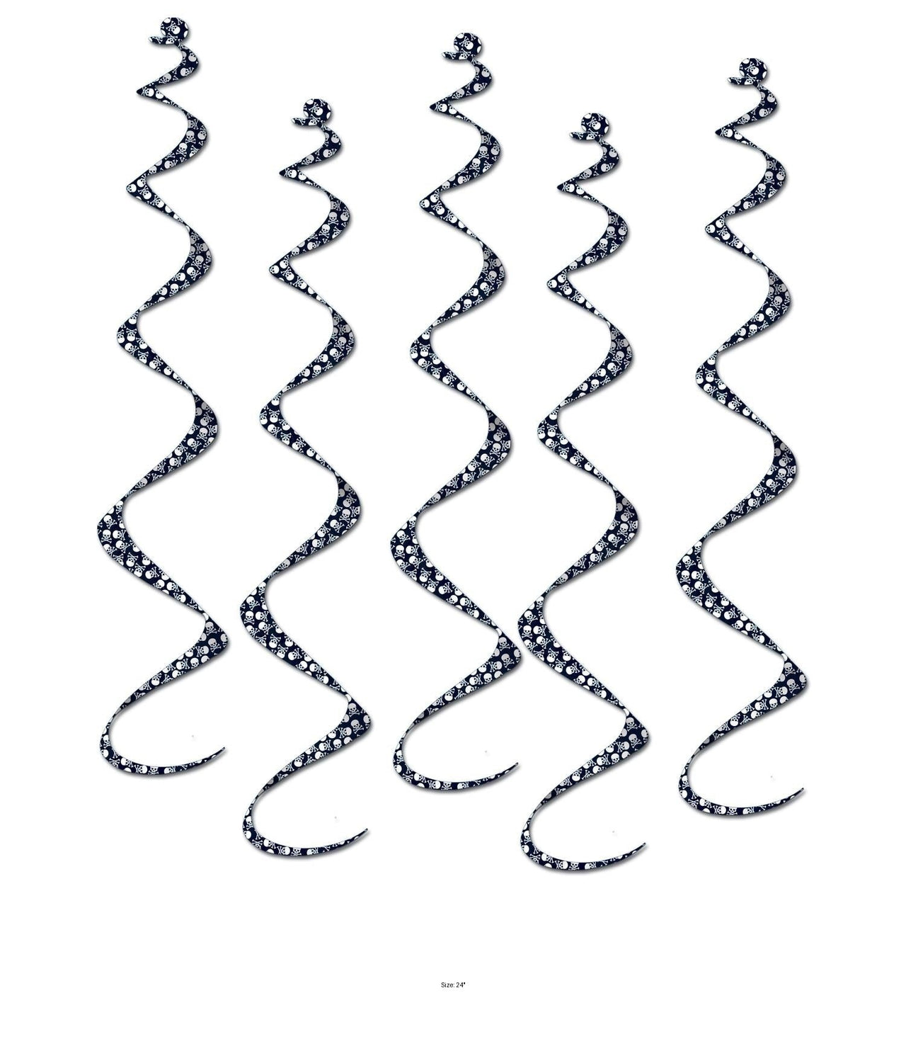 30 Piece Bulk Printed Pirate Party Twirly Whirlys