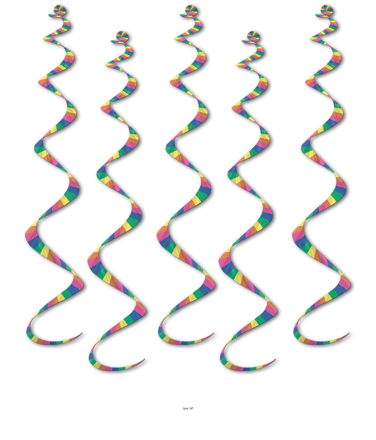 30 Piece Bulk Printed Stripes Twirly Whirlys