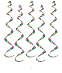 30 Piece Bulk Printed Stripes Twirly Whirlys