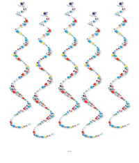30 Piece Bulk Printed Polka Dots Twirly Whirlys