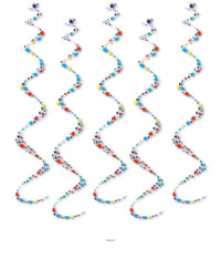 30 Piece Bulk Printed Polka Dots Twirly Whirlys
