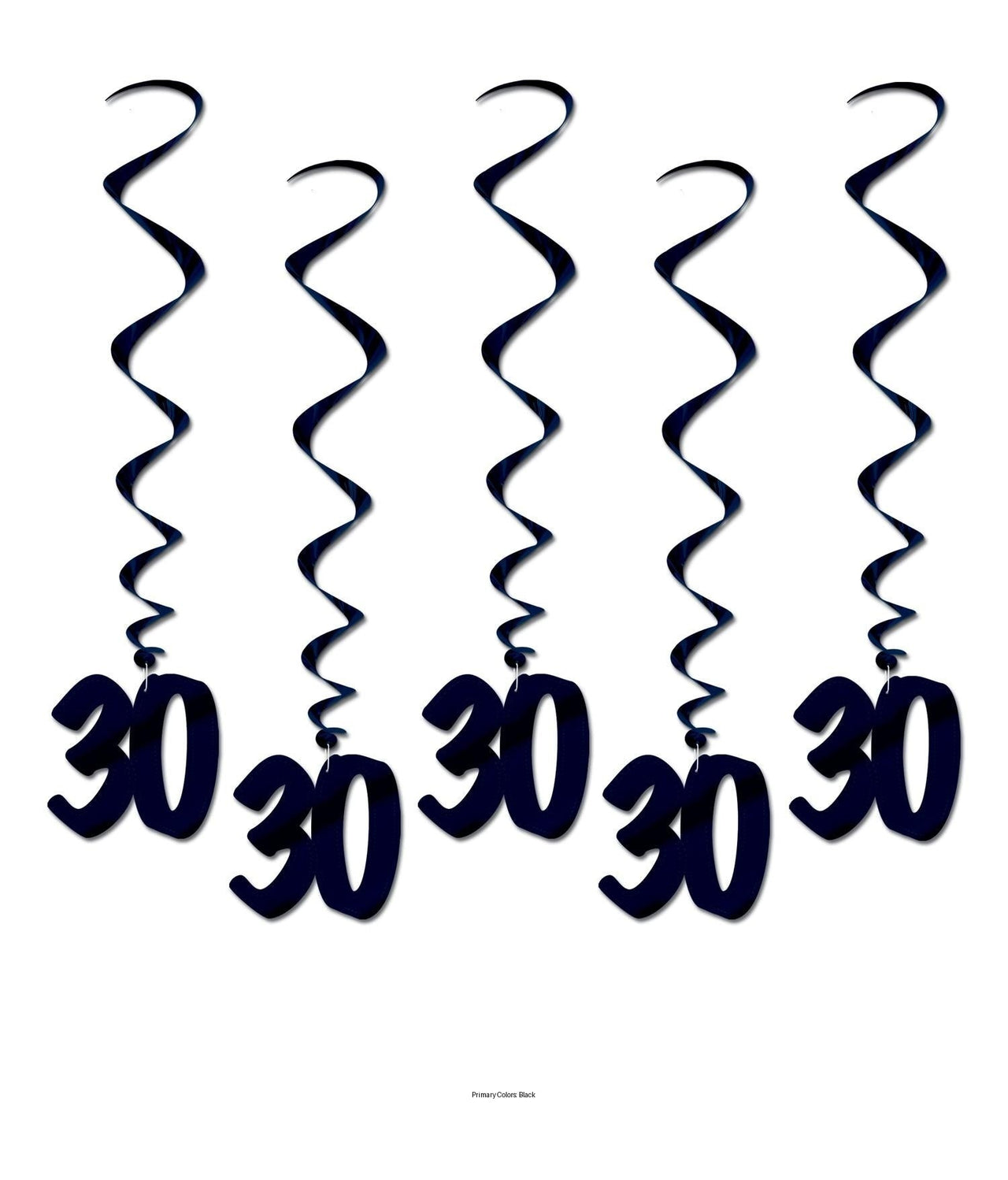 30 Piece Bulk 30th Birthday Party Whirls