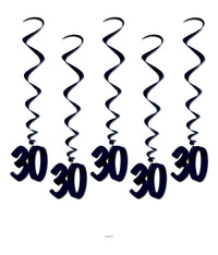 30 Piece Bulk 30th Birthday Party Whirls