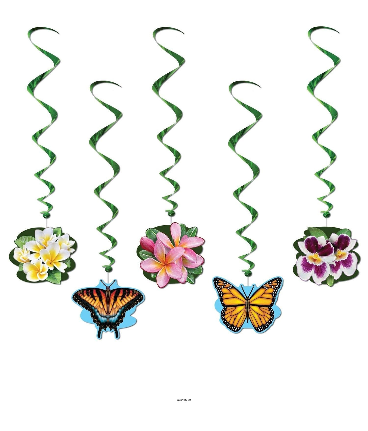 30 Piece Bulk Luau Party Flower Garden Whirls
