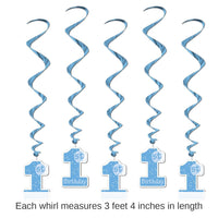 30 Piece Bulk 1st Birthday Party Whirls - blue