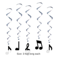 30 Piece Bulk Musical Notes Party Whirls - black