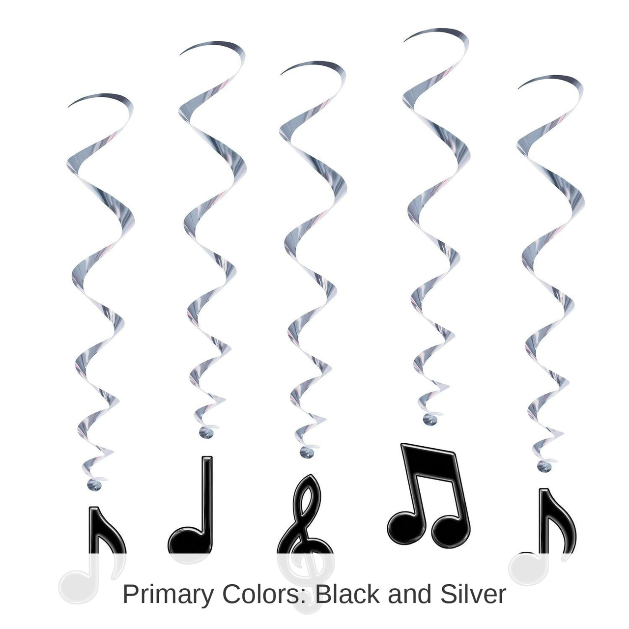 30 Piece Bulk Musical Notes Party Whirls - black