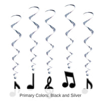 30 Piece Bulk Musical Notes Party Whirls - black