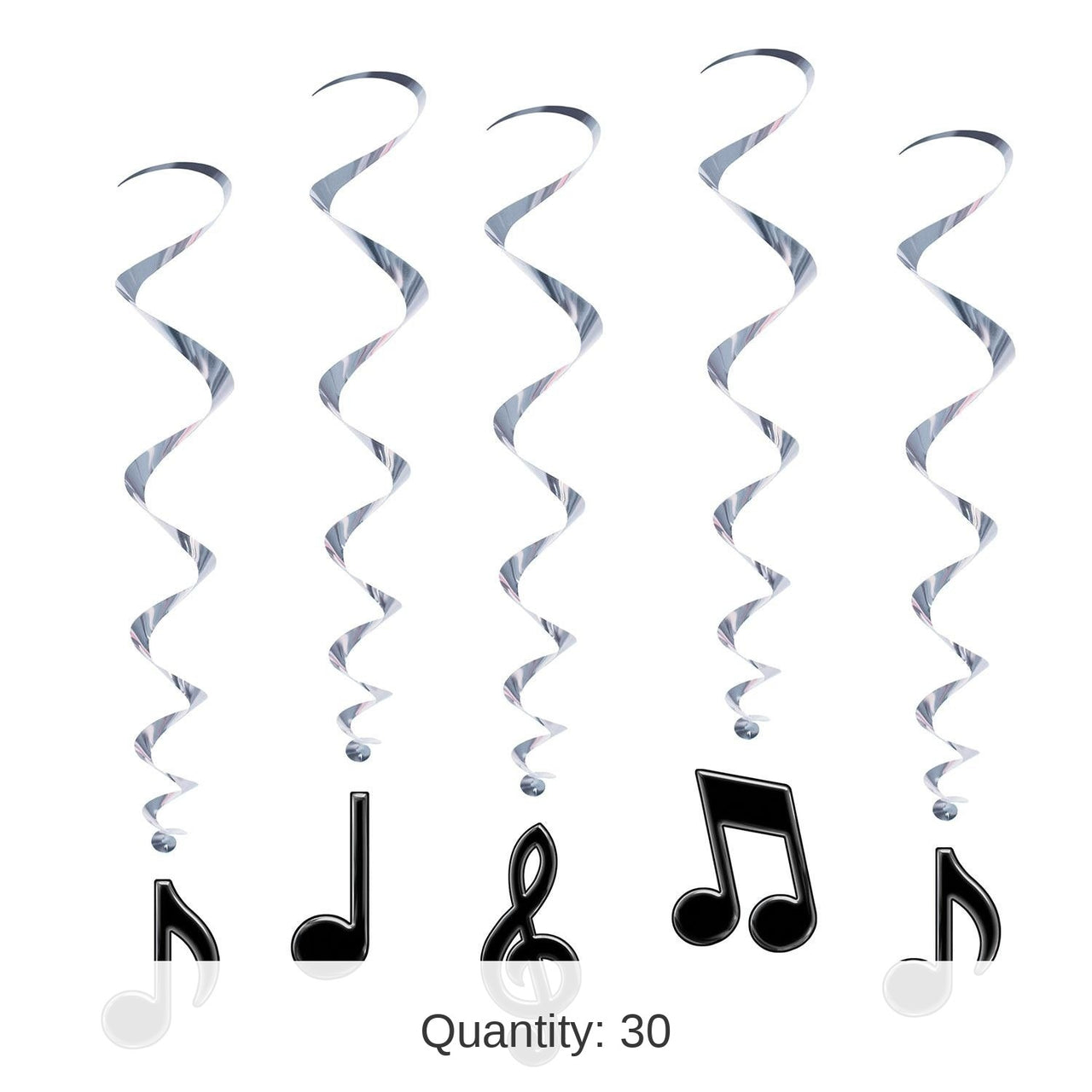 30 Piece Bulk Musical Notes Party Whirls - black