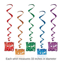 30 Piece Bulk Happy Birthday Party Whirls