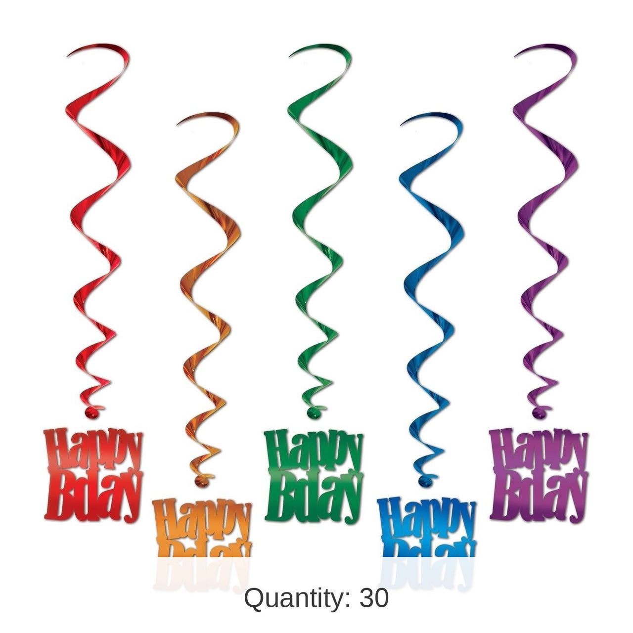 30 Piece Bulk Happy Birthday Party Whirls