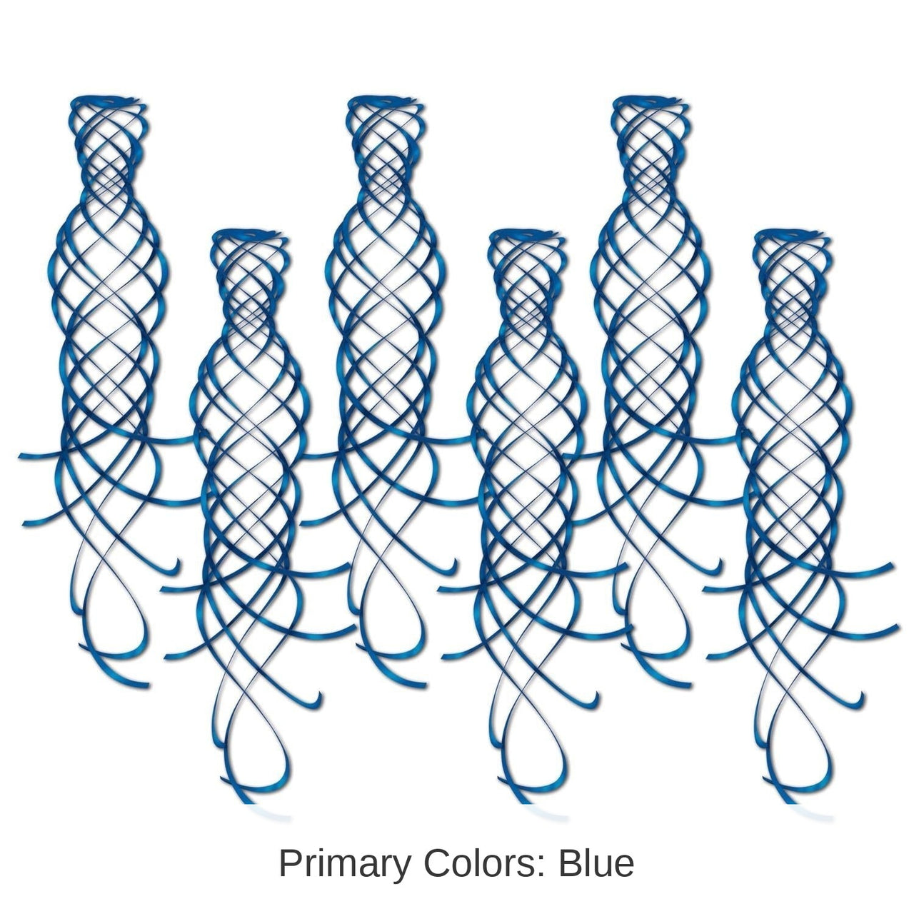 36 Piece Bulk Shimmering Party Whirls blue