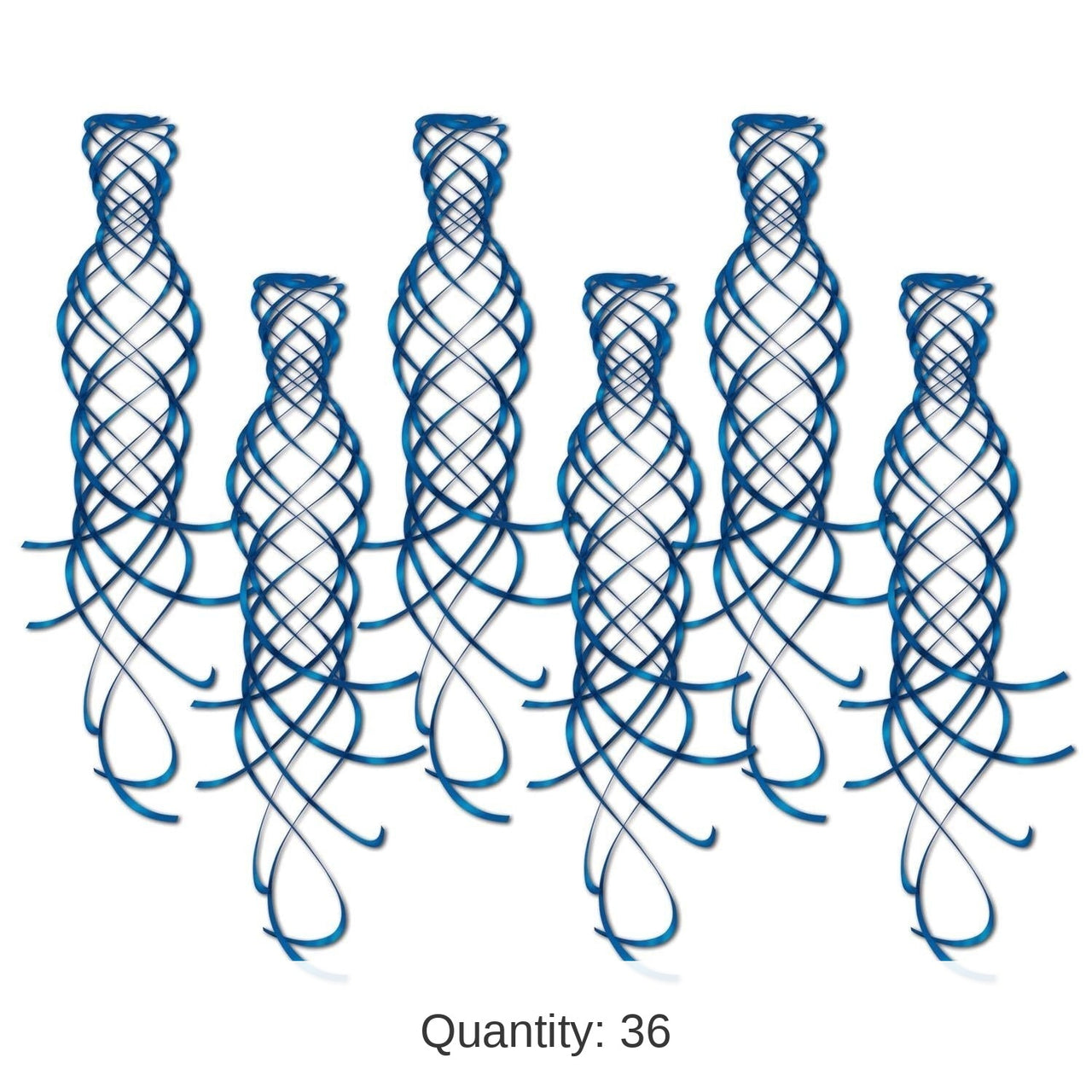 36 Piece Bulk Shimmering Party Whirls blue