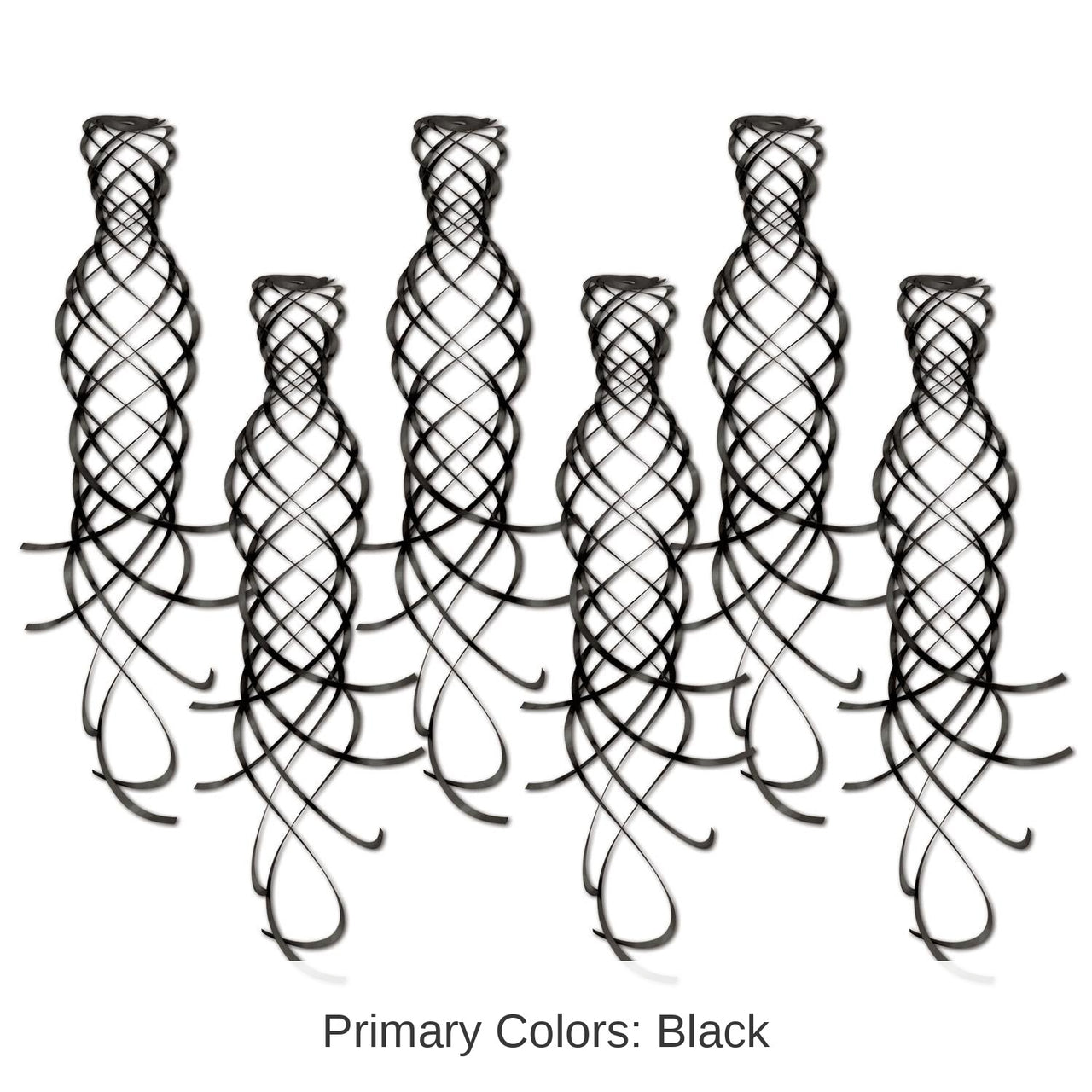 36 Piece Bulk Shimmering Party Whirls black