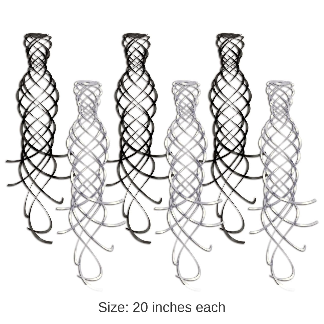 36 Piece Bulk Shimmering Whirls Asst Party black/silver