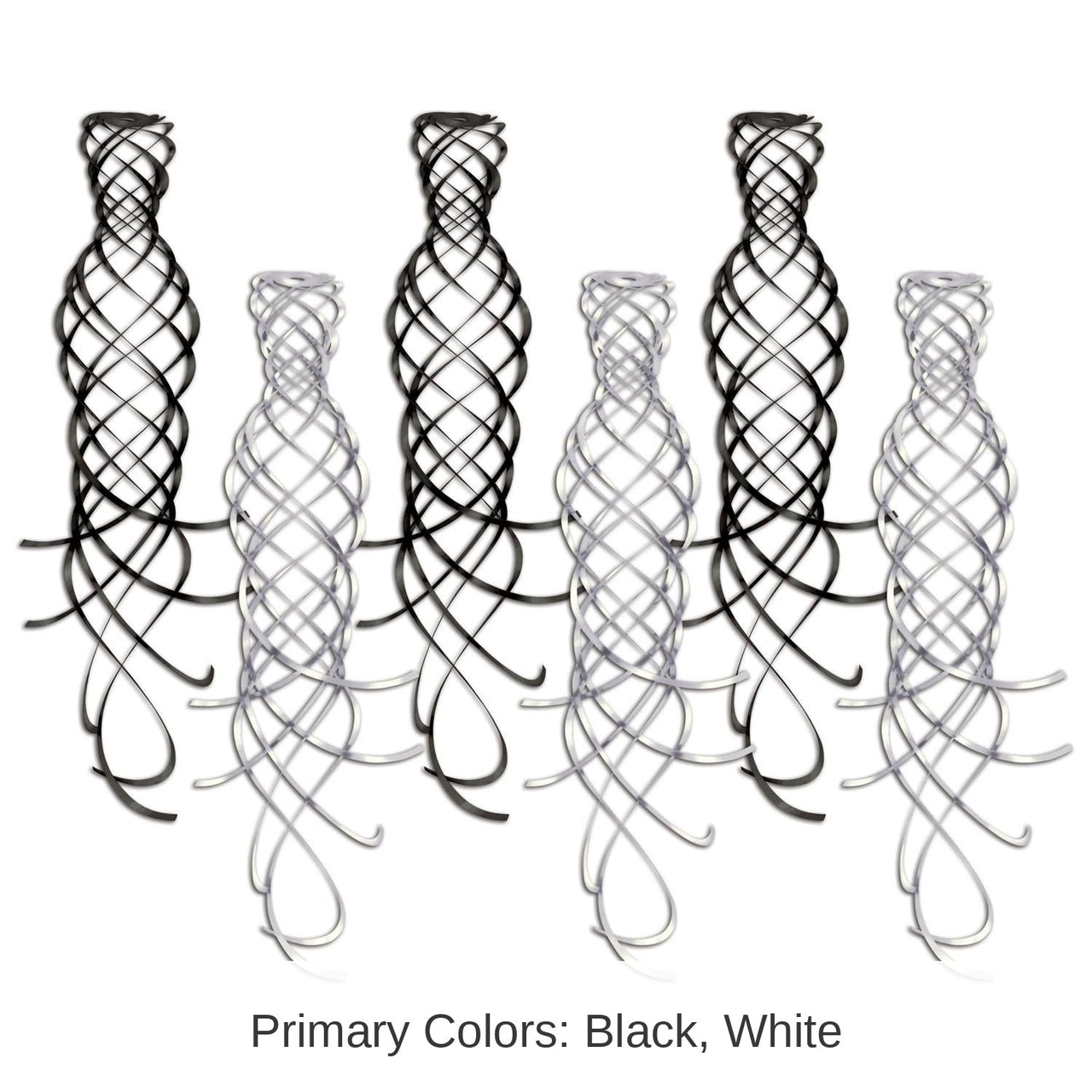 36 Piece Bulk Shimmering Whirls Asst Party black/silver