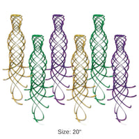 36 Piece Bulk Shimmering Party Whirls Asst gold - green - purple