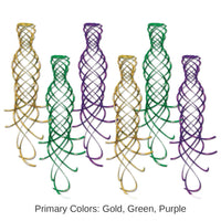 36 Piece Bulk Shimmering Party Whirls Asst gold - green - purple