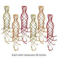 36 Piece Bulk Shimmering Party Whirls Asst gold - orange - red