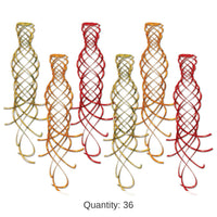 36 Piece Bulk Shimmering Party Whirls Asst gold - orange - red